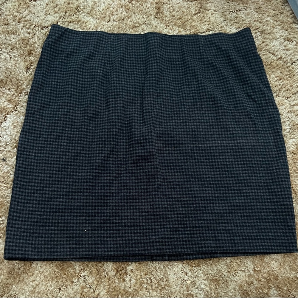 J Jill Black and Gray Gingham Pencil Ponte Skirt Size 2XL